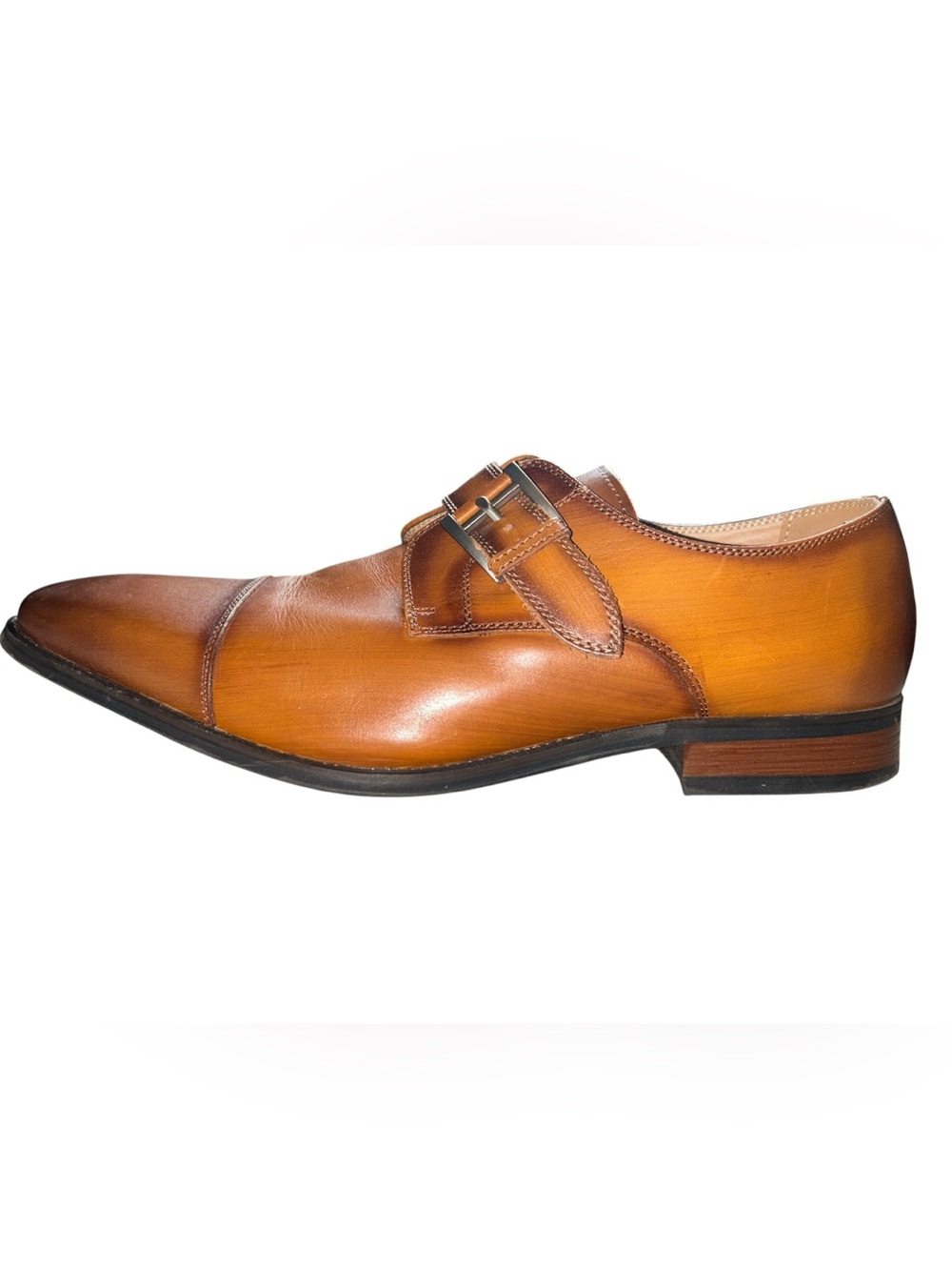 La Milano Willem Cognac Leather Single Monk Strap Loafer Men’s 13 Quiet Luxury
